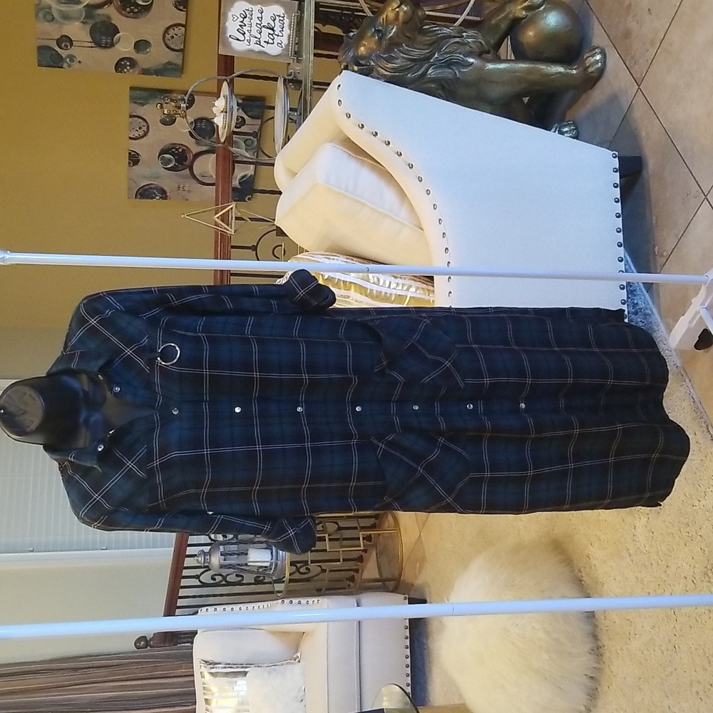 Long Plaid Shirtdress